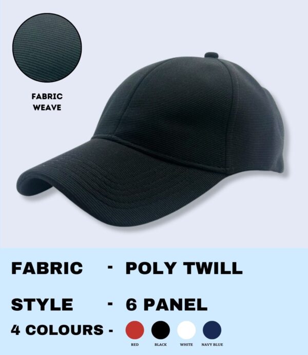 CAPS- POLY TWILL Black