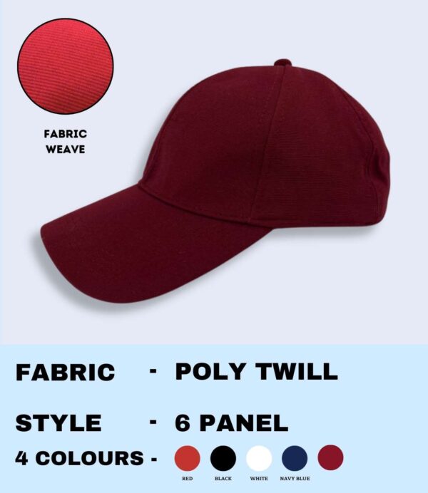 CAPS- POLY TWILL Maroon