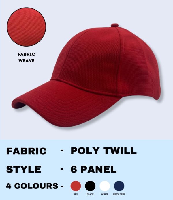 CAPS- POLY TWILL Red