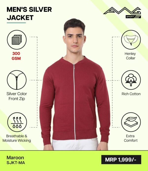 AWG-SILVER JACKET Maroon 3XL