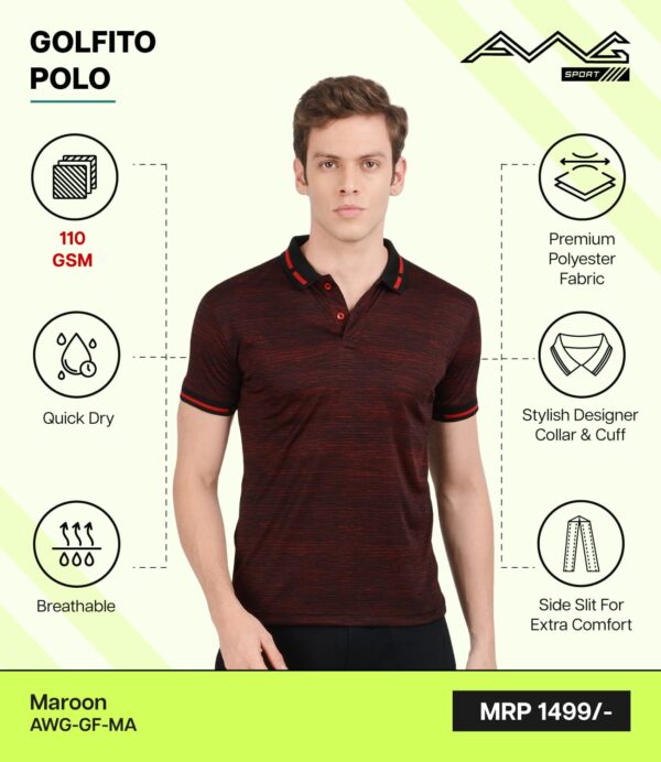 AWG- GOLFITO POLO Maroon 3XL
