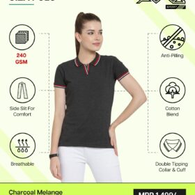 AWG-GIZA POLO-WOMEN Charcoal Melange 3XL