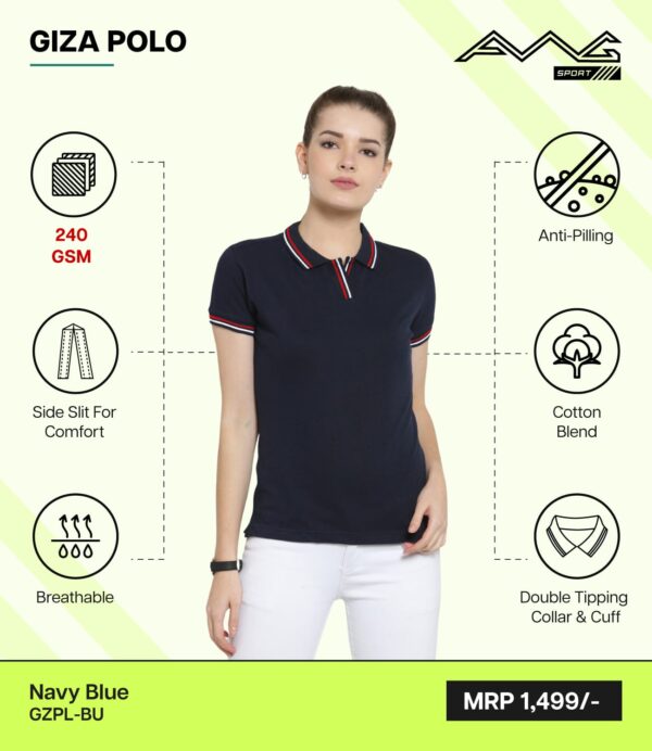 AWG-GIZA POLO-WOMEN Navy Blue