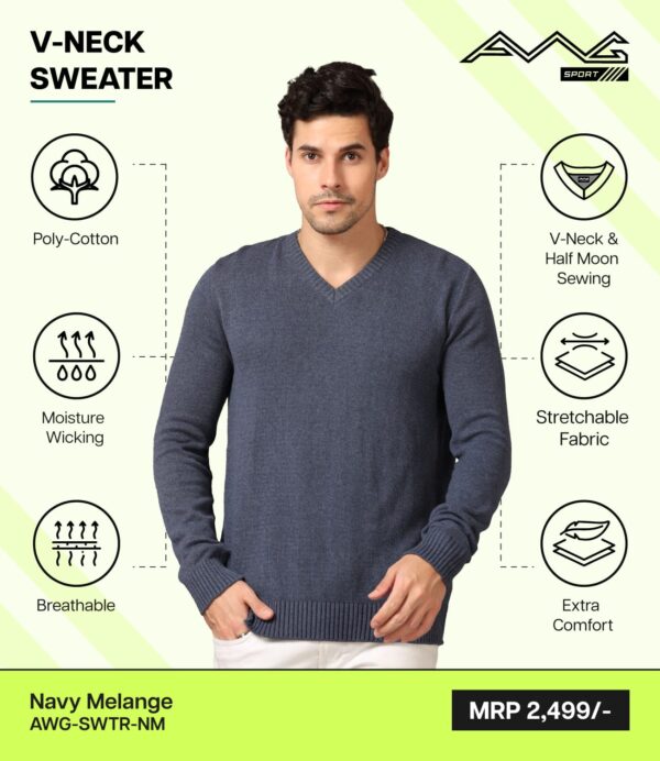 AWG-SWEATERS Navy Melange 3XL
