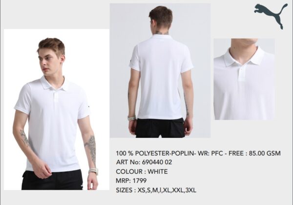 PUMA POLY POLO TSHIRT WHITE