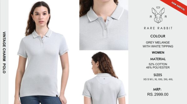 RR VINTAGE CHARM POLO GREY WOMEN
