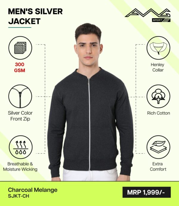 AWG-SILVER JACKET Charcoal Melange 3XL