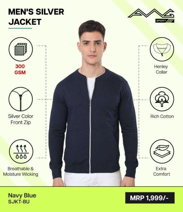 AWG-SILVER JACKET Navy Blue