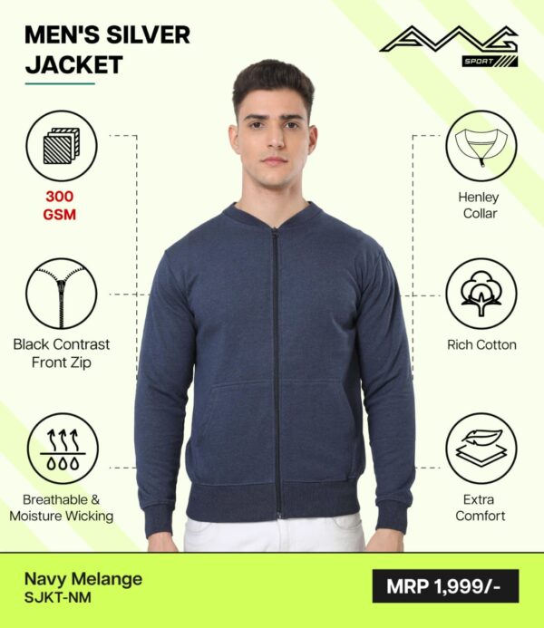 AWG-SILVER JACKET Navy Melange
