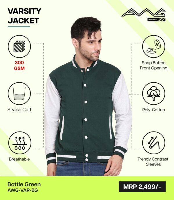 AWG-VARSITY JACKET Bottle Green
