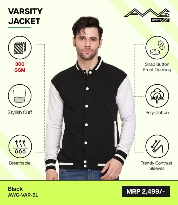 AWG-VARSITY JACKET Black