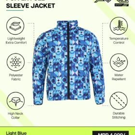 AWG-PRINTED PUFFER JACKET Light Blue 3XL