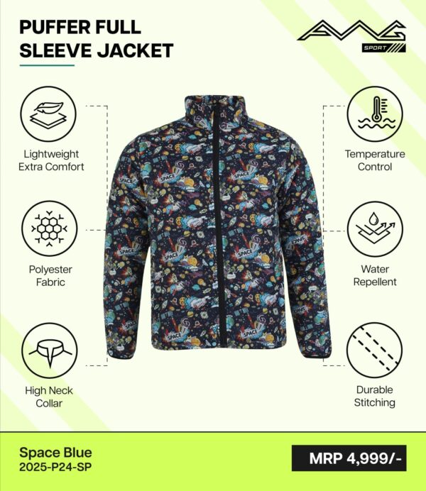 AWG-PRINTED PUFFER JACKET Space Blue 3XL