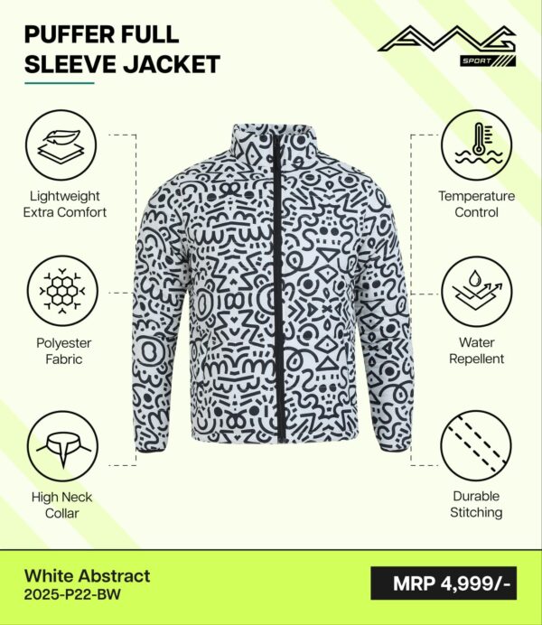 AWG-PRINTED PUFFER JACKET White Abstract