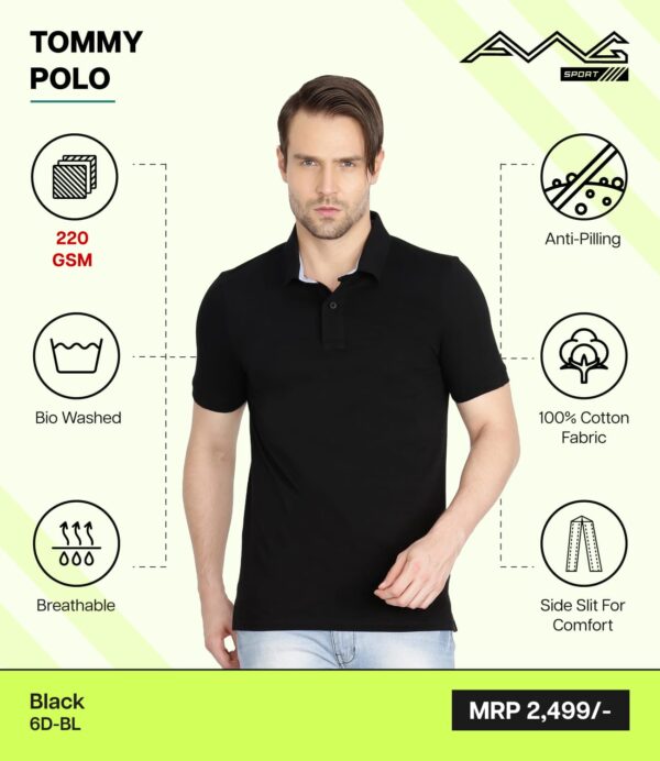 AWG- TOMMY POLO Black 3XL