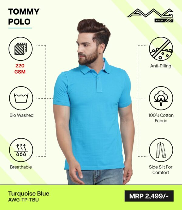 AWG- TOMMY POLO Turquoise Blue