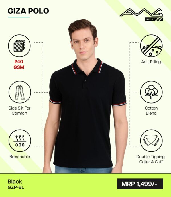 AWG- GIZA POLO Black 3XL