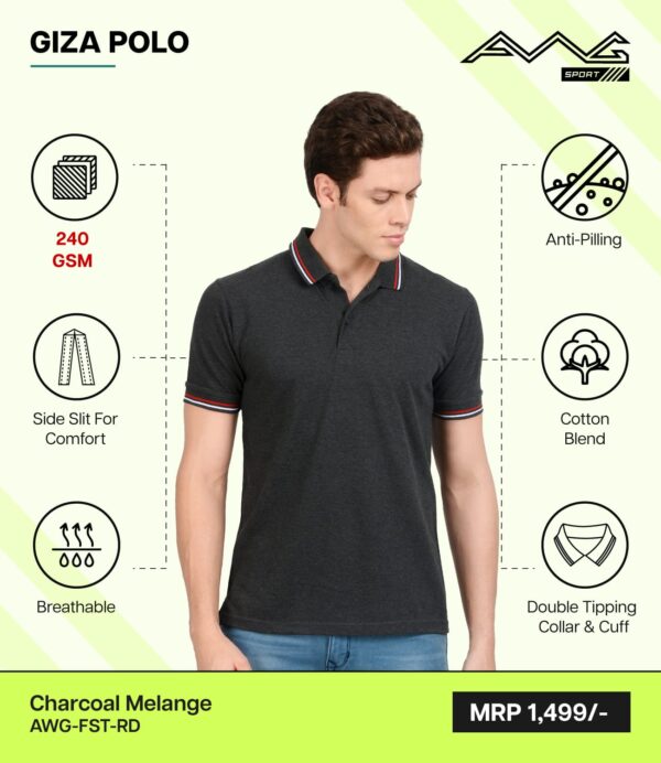 AWG- GIZA POLO Charcoal Melange