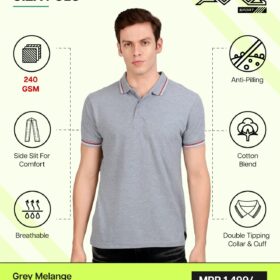 AWG- GIZA POLO Grey Malange 3XL