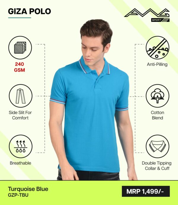 AWG- GIZA POLO Turquoise Blue 3XL