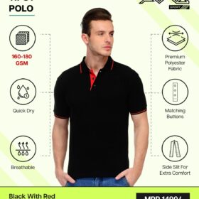 AWG- TIPSY POLO Black with Red