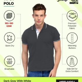 AWG- TIPSY POLO Drak Gery with White 3XL
