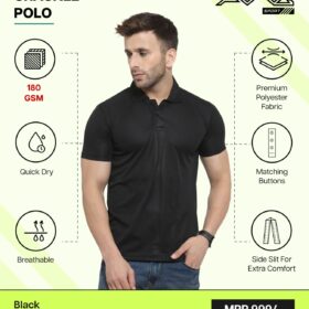 AWG- CRACKLE POLO Black 3XL