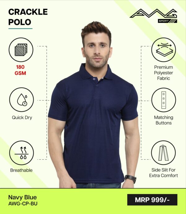 AWG- CRACKLE POLO Navy Blue 3XL