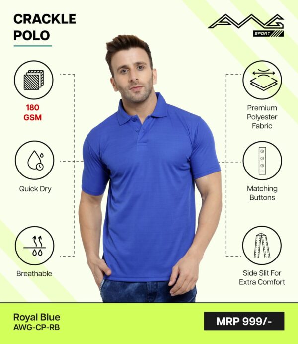 AWG- CRACKLE POLO Royal Blue 3XL