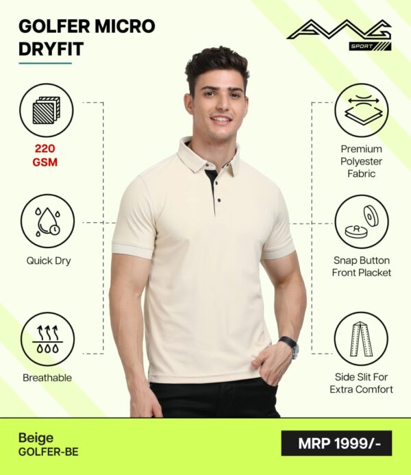 AWG- GOLFER MICRO DRYFIT Beige 3XL