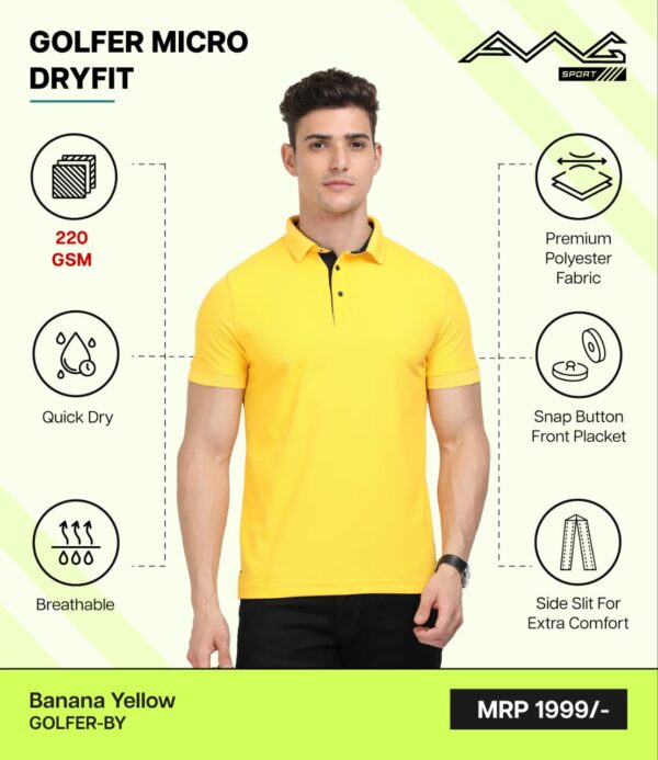AWG- GOLFER MICRO DRYFIT Banana Yellow