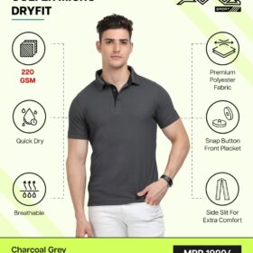 AWG- GOLFER MICRO DRYFIT Charcoal Grey 3XL