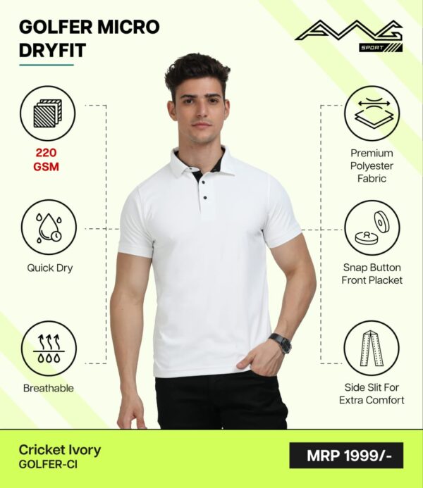 AWG- GOLFER MICRO DRYFIT Cricket Ivory 3XL