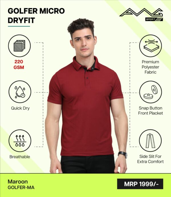 AWG- GOLFER MICRO DRYFIT Maroon