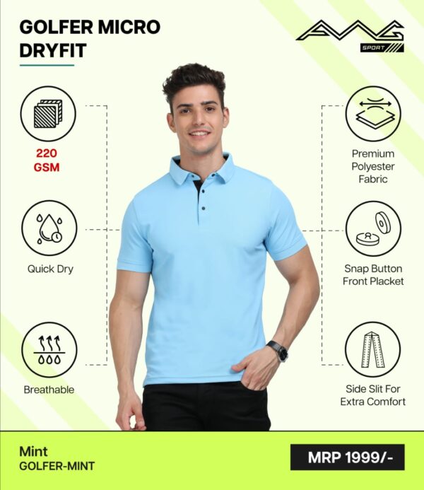 AWG- GOLFER MICRO DRYFIT Mint 3XL