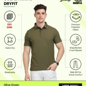 AWG- GOLFER MICRO DRYFIT Olive Green 3XL