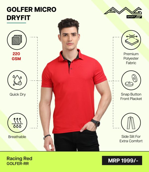AWG- GOLFER MICRO DRYFIT Racing Red 3XL