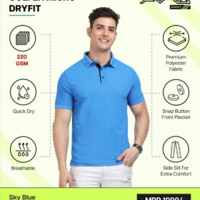 AWG- GOLFER MICRO DRYFIT Sky Blue 3XL