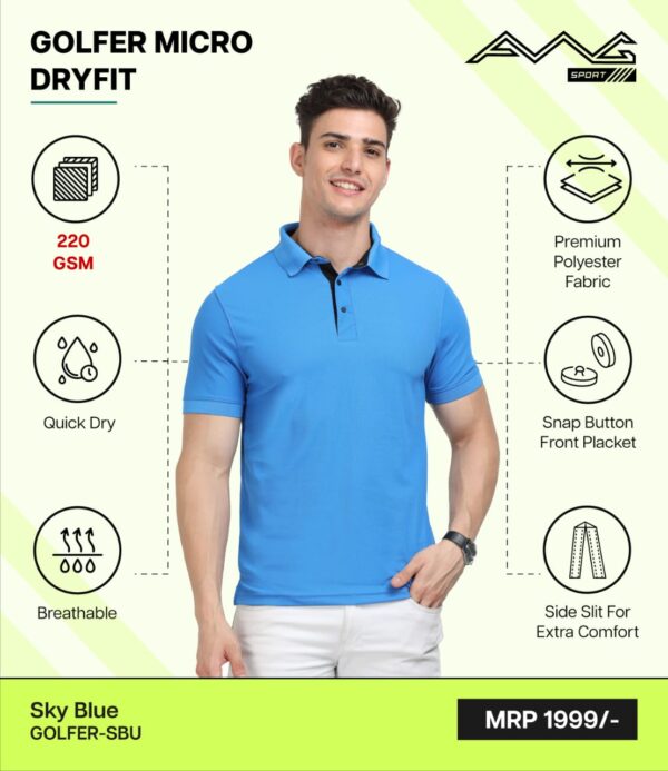 AWG- GOLFER MICRO DRYFIT Sky Blue