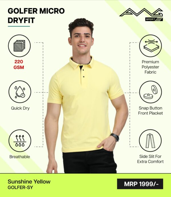 AWG- GOLFER MICRO DRYFIT Sunshine Yellow 3XL