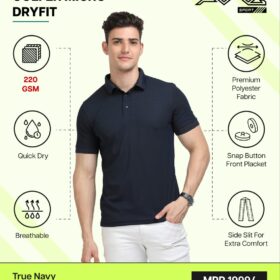 AWG- GOLFER MICRO DRYFIT  True Navy