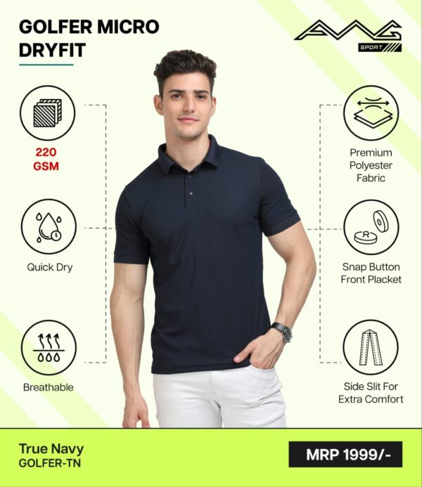 AWG- GOLFER MICRO DRYFIT  True Navy