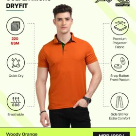 AWG- GOLFER MICRO DRYFIT Woody Orange 3XL