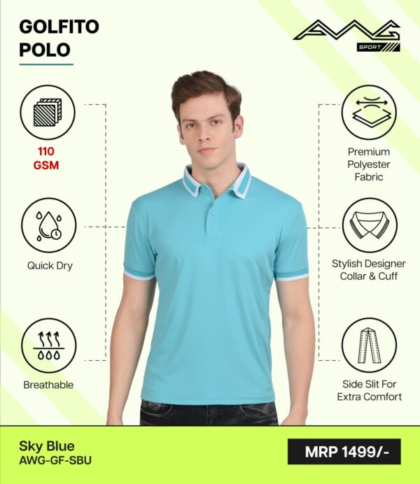 AWG- GOLFITO POLO Sky blue 3XL
