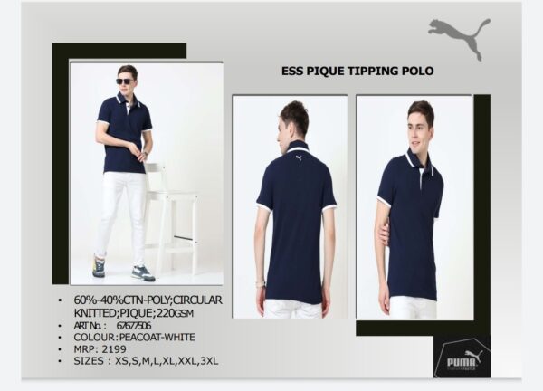 Puma Ess Pique Tipping Polo Peacoat