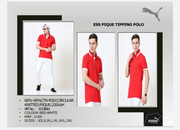 Puma Ess Pique Tipping Polo Red