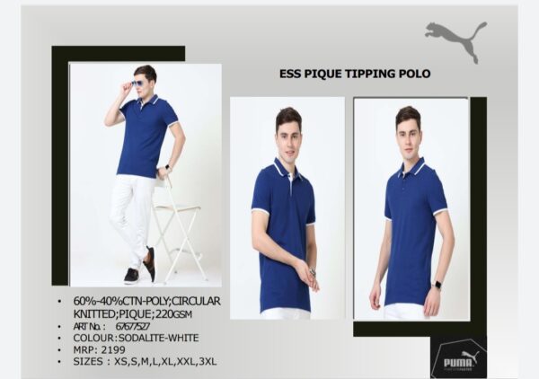 Puma Ess Pique Tipping Polo Sodalite