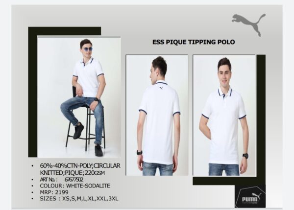 Puma Ess Pique Tipping Polo White