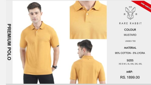 Premium Polo Tee Mustard Yellow