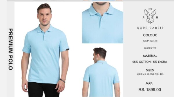Premium Polo Tee Sky Blue